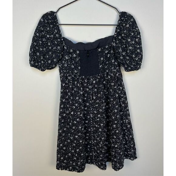 Maeve Anthropologie Lillianne Floral Mini Dress eyelet lace smocked size 0 - Picture 4 of 13